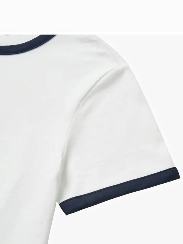 Asymmetric Hem Short Sleeve T-Shirt White - THOM BROWNE - BALAAN 4