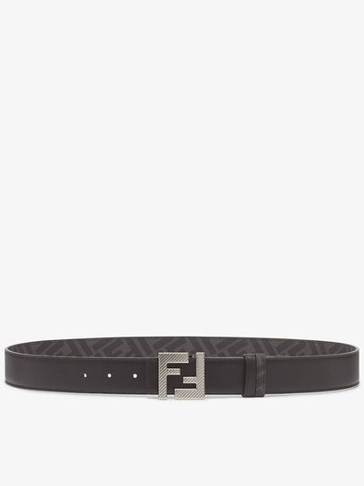 Square FF Buckle Reversible Leather Belt Black - FENDI - BALAAN 2