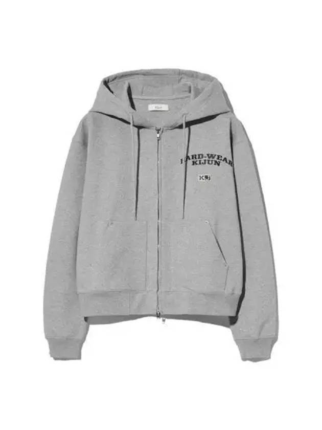 Rivet zip up hoodie melange gray - KIJUN - BALAAN 1