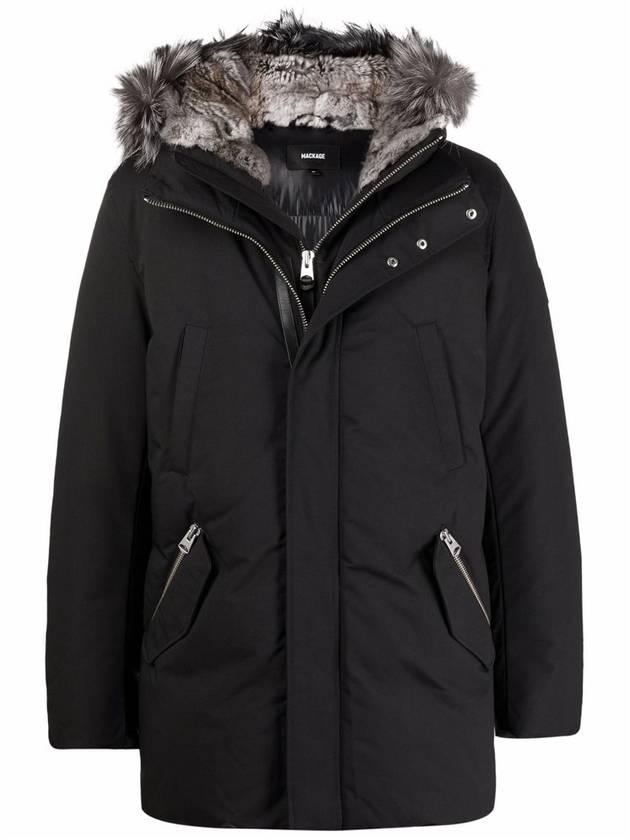 Mackage Edward down parka hooded bib silver fox fur black - MACKAGE - BALAAN 1