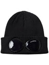 Goggle Detail Ribbed Beanie Black - CP COMPANY - BALAAN 3