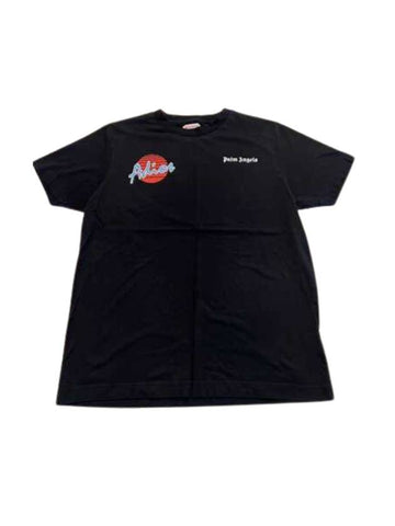 Adios Short Sleeve T-Shirt Black - PALM ANGELS - BALAAN 1