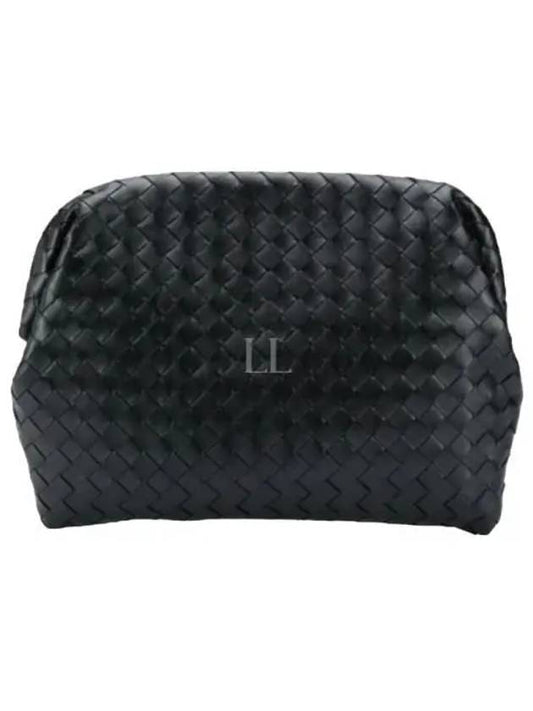 Intrecciato Leather Pouch Bag Black - BOTTEGA VENETA - BALAAN 2