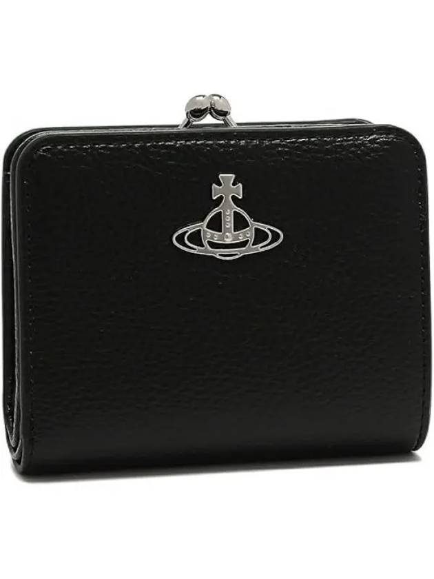 Re-Vegan Silver Logo Half Wallet Black - VIVIENNE WESTWOOD - BALAAN 2