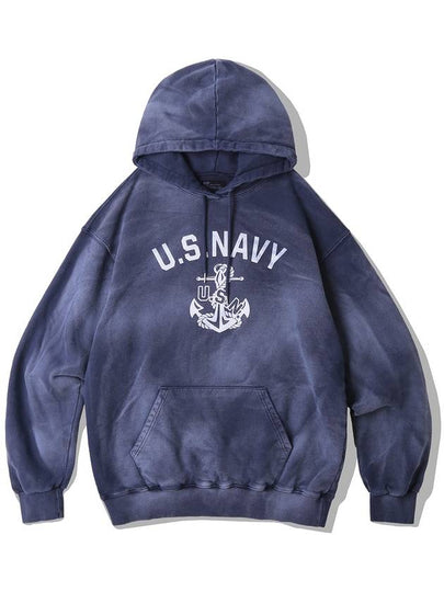 USN VTG Dying Hoodie Dusty Navy - KND - BALAAN 2