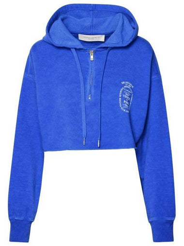 Zip Fastening Crop Hood Blue - GOLDEN GOOSE - BALAAN 1