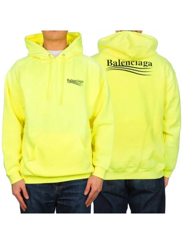 Men's Political Wave Logo Hoodie Neon - BALENCIAGA - BALAAN 2