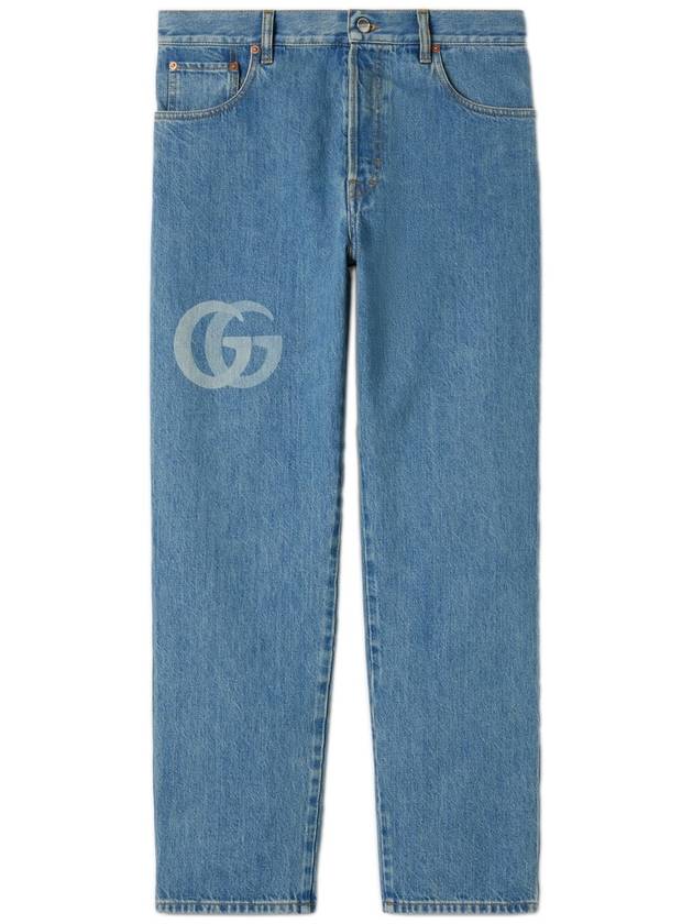 Lasered Double G Denim Jeans Blue - GUCCI - BALAAN 2