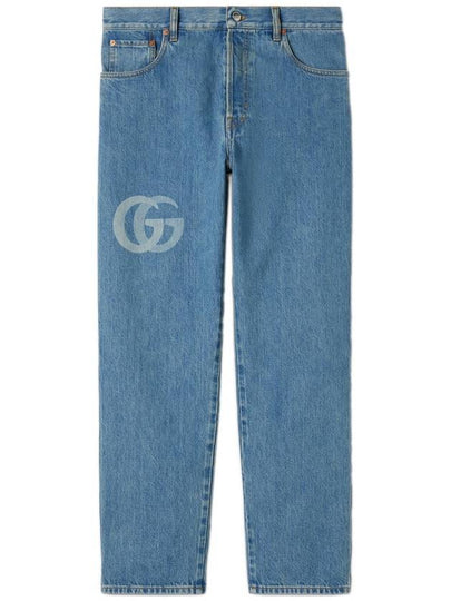 Lasered Double G Denim Jeans Blue - GUCCI - BALAAN 2