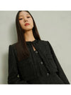 JANE Long sleeve Fringe Tweed Cropped Jacket black - AME - BALAAN 3