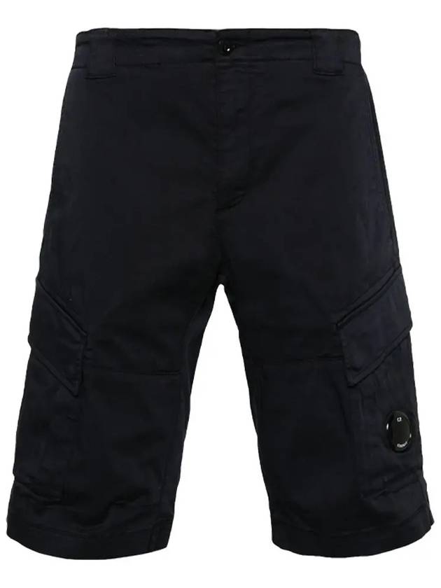 Stretch Satin Cargo Shorts Navy - CP COMPANY - BALAAN 3