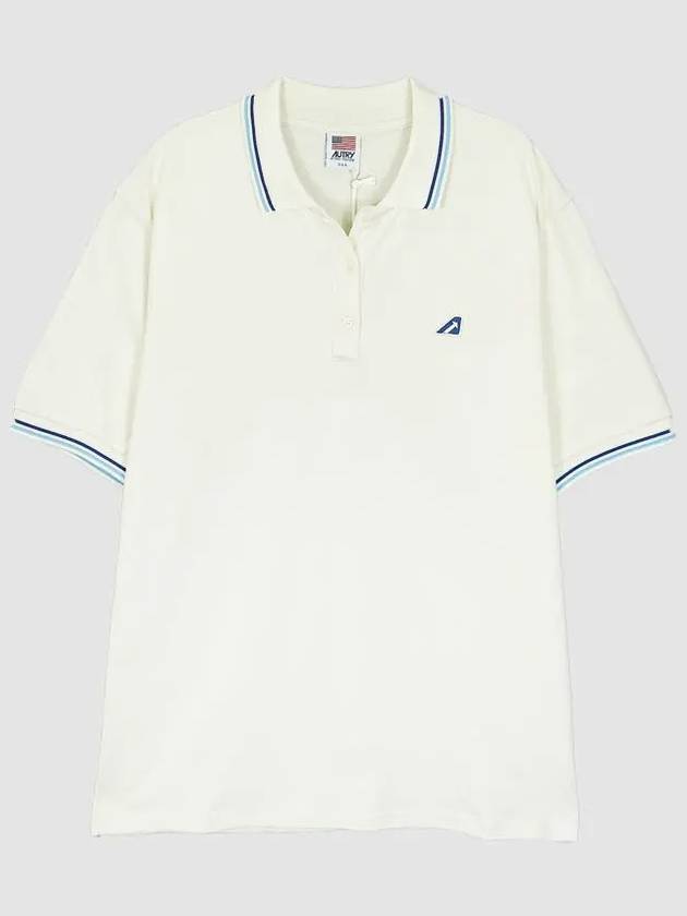 Men's Embroidered Logo Classic Short Sleeve Polo Shirt White - AUTRY - BALAAN 2