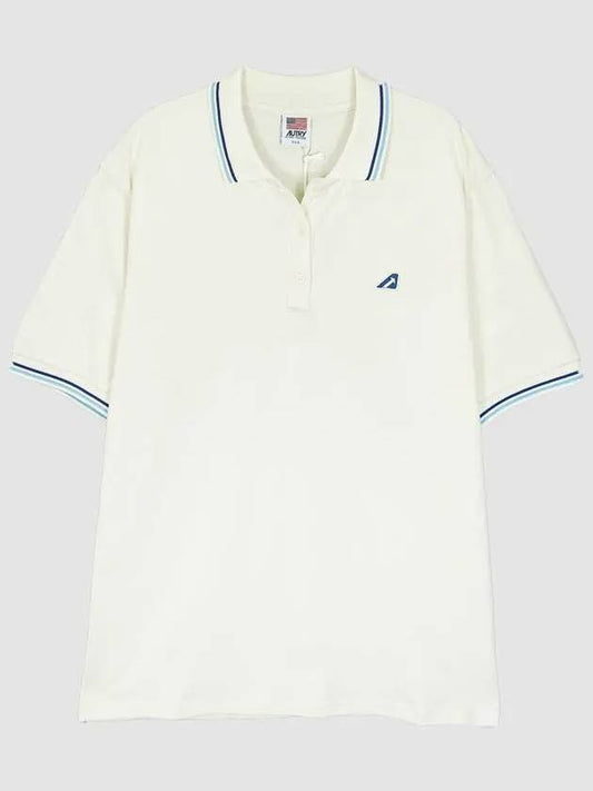 Men's Embroidered Logo Classic Short Sleeve Polo Shirt White - AUTRY - BALAAN 2