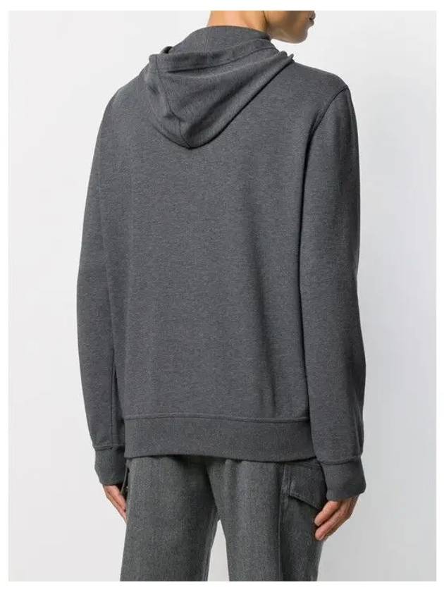 Tech Cotton Zip-Up Hoodie Dark Grey - BRUNELLO CUCINELLI - BALAAN 5