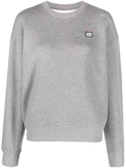 Women's Bold Fox Head Patch Comfort Sweatshirt Medium Grey Melange - MAISON KITSUNE - BALAAN 1