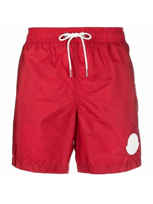 Men's Logo Patch Swim Shorts Red - MONCLER - BALAAN 1