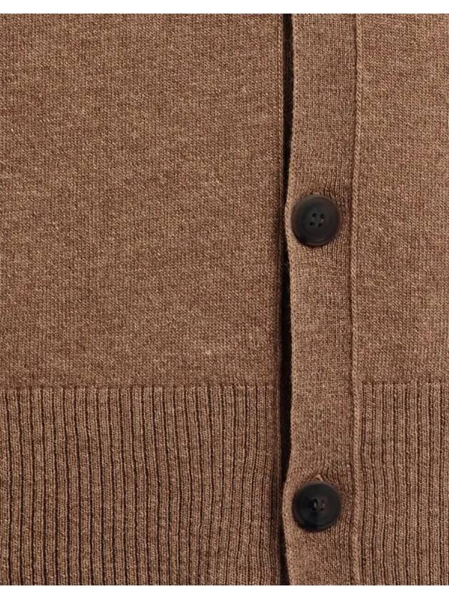 Signature Stitch V-Neck Wool Cardigan Camel - MAISON MARGIELA - BALAAN 3