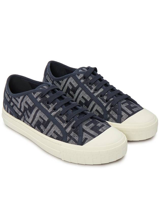 Domino FF Morty Denim Low Top Sneakers Blue - FENDI - BALAAN 4