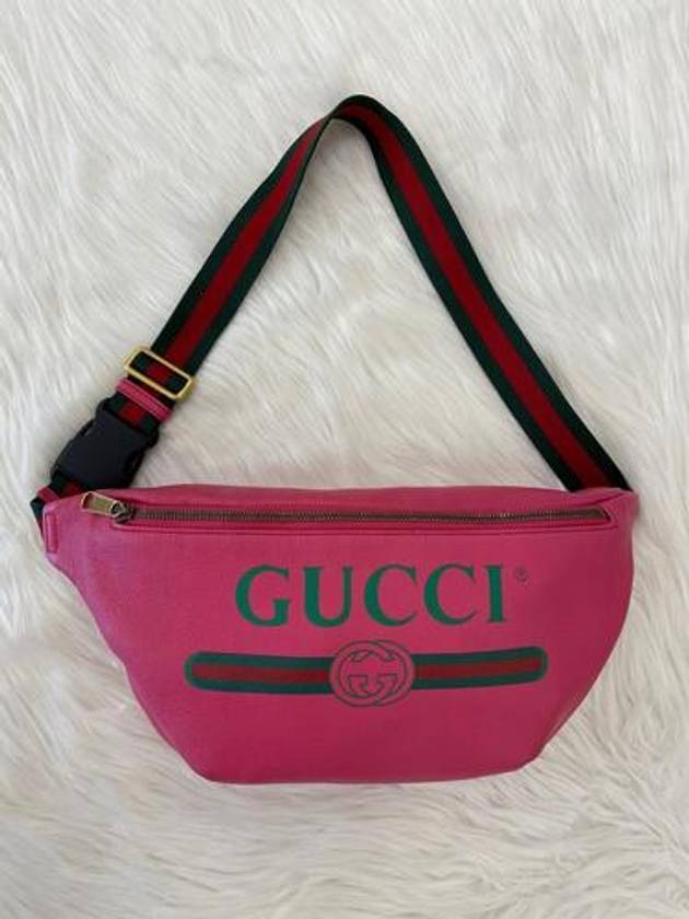 Women s Logo Leather Belt Bag Pink 493869 Condition A - GUCCI - BALAAN 1