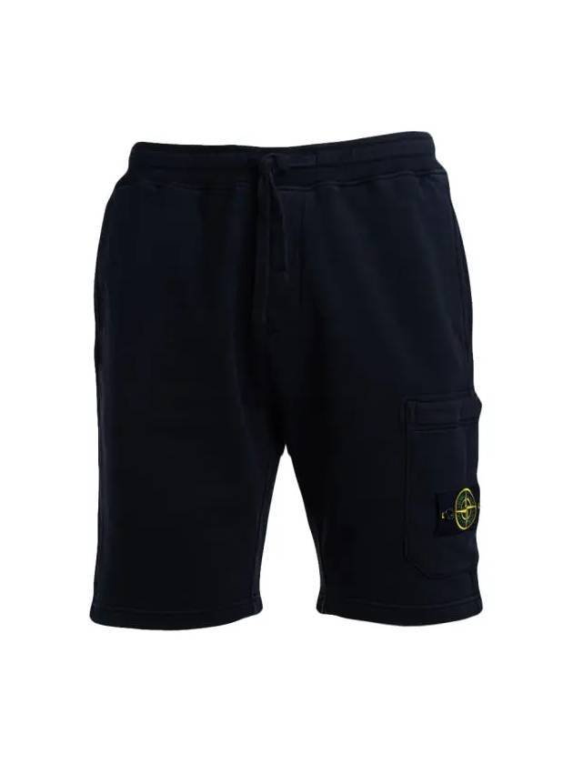 Men's Fleece Bermuda Shorts Black - STONE ISLAND - BALAAN 1