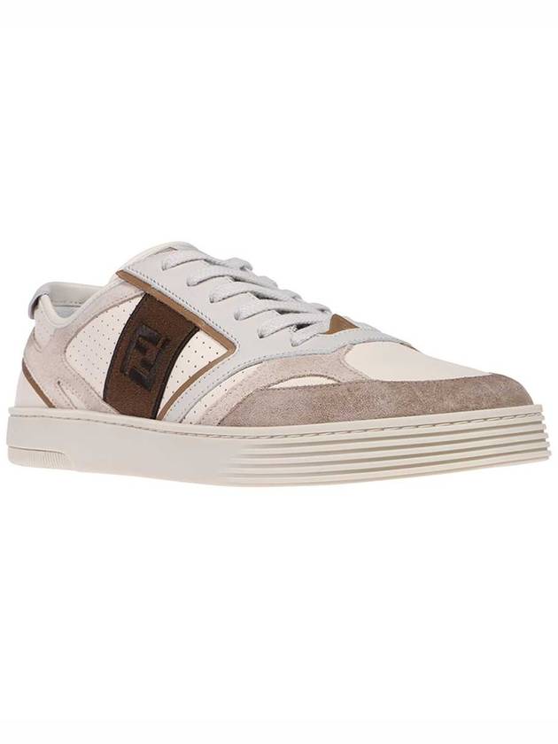 Step Leather Low Top Sneakers Beige - FENDI - BALAAN 4