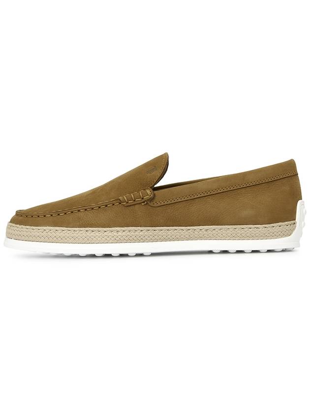 Men's Newbuck Logo Embossed Slip-On Loafers Brown - TOD'S - BALAAN.