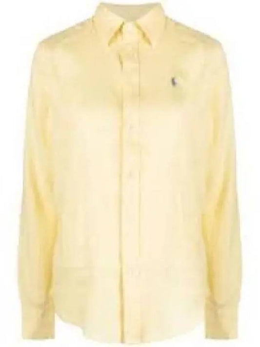 Points W Relax Fit Linen Shirt Yellow - POLO RALPH LAUREN - BALAAN 1