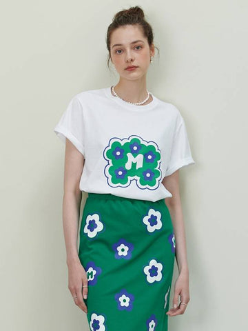 Met Signature Flower Short Sleeves T-Shirt White - METAPHER - BALAAN 1