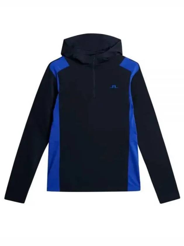 Lucas Quarter Zip Hooded Long Sleeve T-Shirt Club Blue - J.LINDEBERG - BALAAN 2