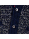 Mohair Tweed 4-Bar Classic V-neck Cardigan Navy - THOM BROWNE - BALAAN 5