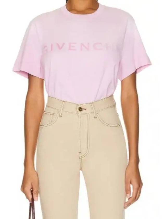 Logo Cotton Short Sleeve T-shirt Pink - GIVENCHY - BALAAN 2