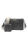 Cassette Medium Shoulder Bag Grey - BOTTEGA VENETA - BALAAN 1