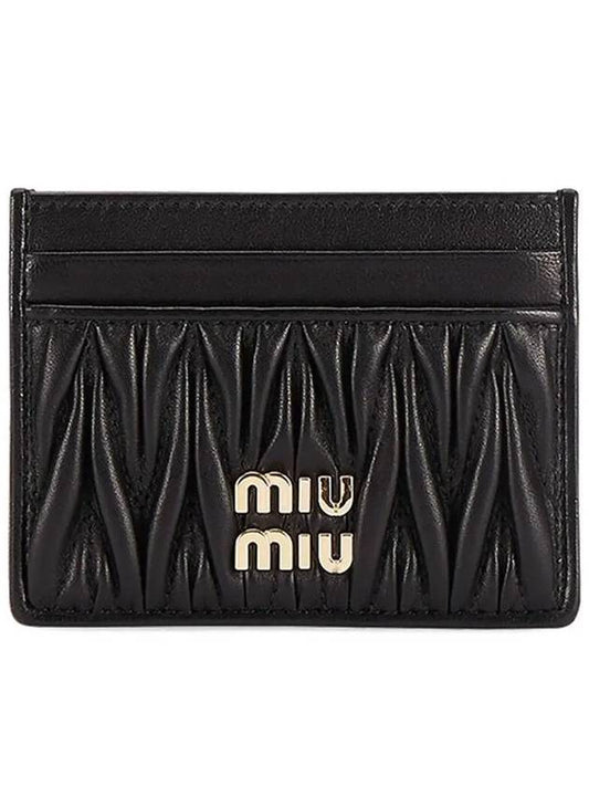 Matelasse Nappa Leather Card Wallet Black - MIU MIU - BALAAN 2