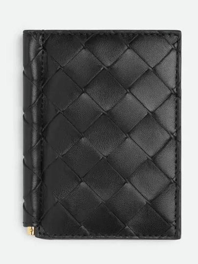 Bill Clip Intrecciato Flap Card Wallet Black - BOTTEGA VENETA - BALAAN 2