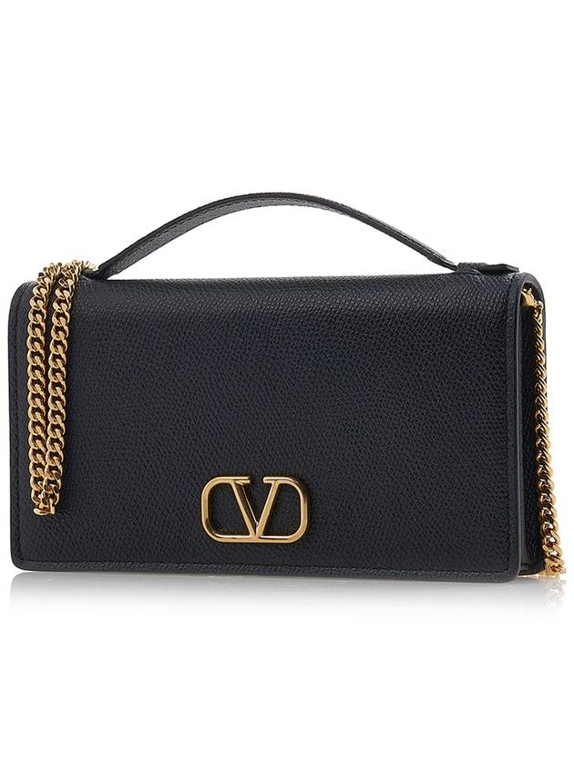 V Logo Flap Shoulder Bag Black - VALENTINO - BALAAN 3