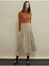 Pintuck A line long skirt Beige - MANAVIS7 - BALAAN 3