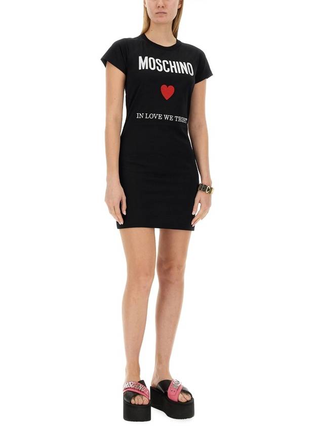 Midi Dress 04500541 2555 BLACK - MOSCHINO - BALAAN 3