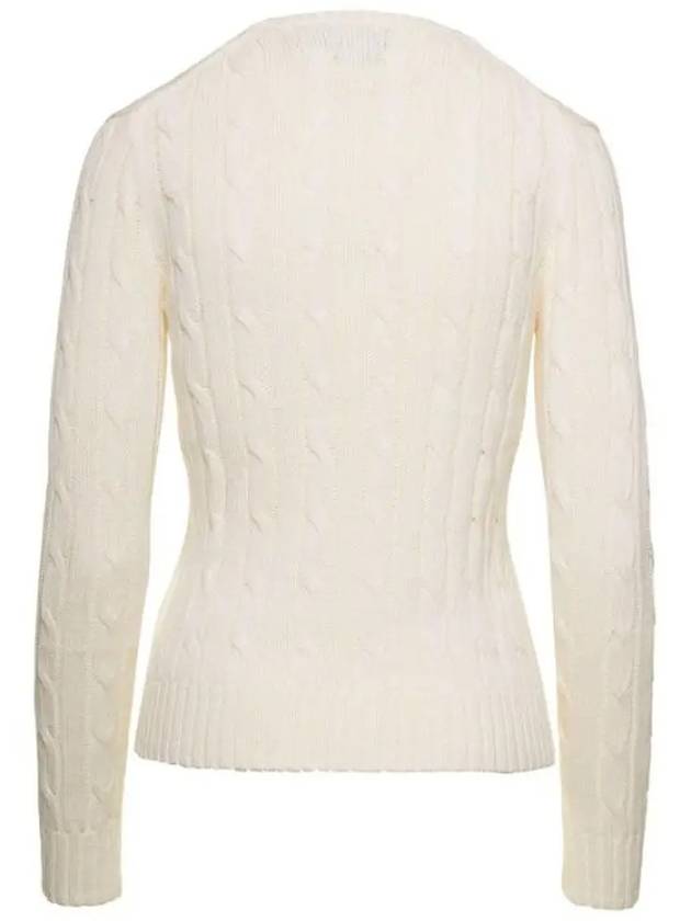 Embroidered Logo Pony Cable Knit Top Cream - POLO RALPH LAUREN - BALAAN 3