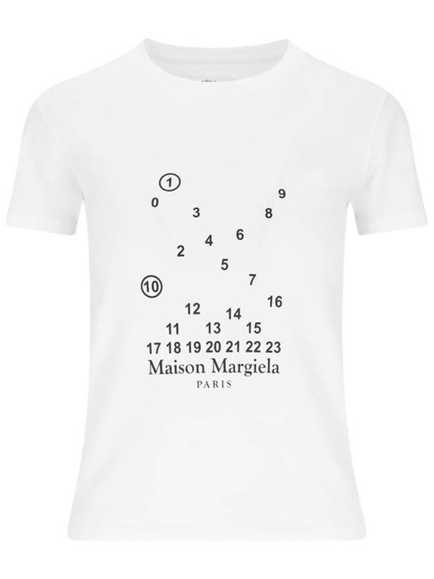 Women's Number Logo Cotton Short Sleeve T-Shirt White - MAISON MARGIELA - BALAAN 2