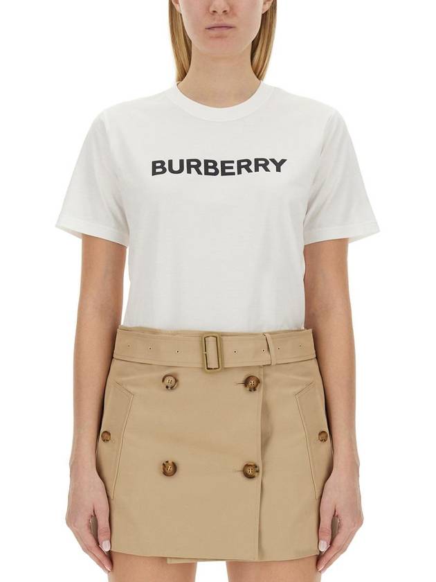 Logo Cotton Short Sleeve T-Shirt White - BURBERRY - BALAAN 3