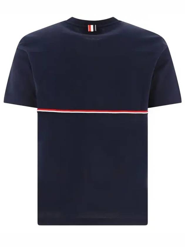 Midweight Jersey Short Sleeve T-Shirt Navy - THOM BROWNE - BALAAN 3