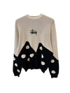 DICE Knit Top Beige Black - STUSSY - BALAAN 1