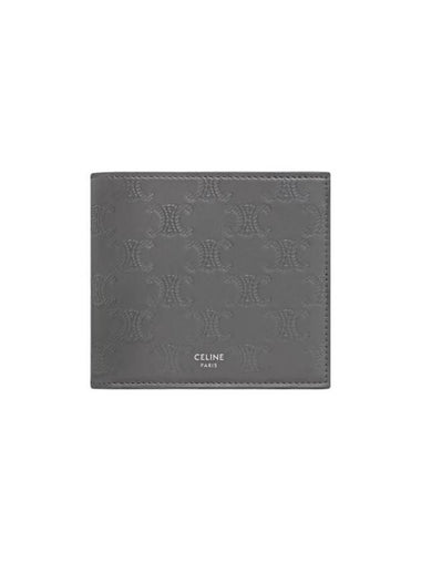 Bifold Wallet Coin Compartment Calfskin Triomphe Embossed Anthracite 10C873FQB 10AN - CELINE - BALAAN 1