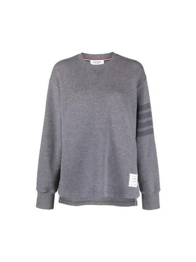 Women's Virgin Wool Loopback 4 Bar Crewneck Sweatshirt Grey - THOM BROWNE - BALAAN 2