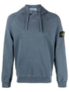 Men's Waffen Patch OLD Treatment Cotton Hoodie Blue - STONE ISLAND - BALAAN 2