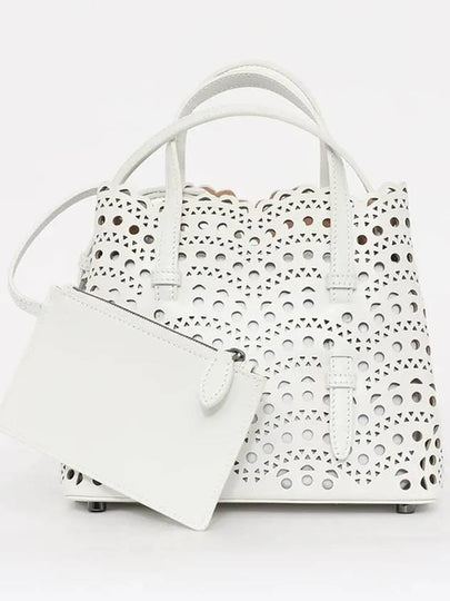 Mina 25 Wave Lux Calfskin Tote Bag White - ALAIA - BALAAN 2