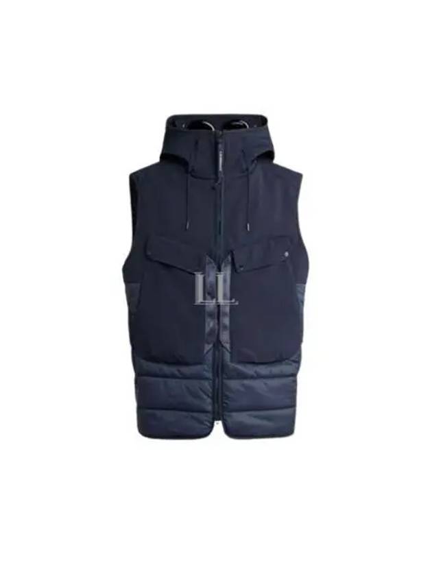 Shell R Mix Goggle Hooded Padded Vest Navy - CP COMPANY - BALAAN 2