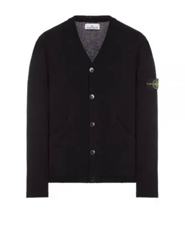 Wappen V Neck Cotton Knit Cardigan Navy - STONE ISLAND - BALAAN 2