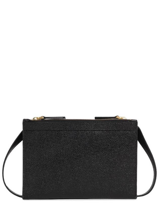 Logo 4 Bar Leather Clutch Bag Black - THOM BROWNE - BALAAN 6