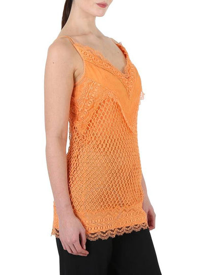 Burberry Ladies Amber Orange Fishnet And Lace Mini Dress, Brand Size 10 (US Size 8) - BURBERRY - BALAAN 2